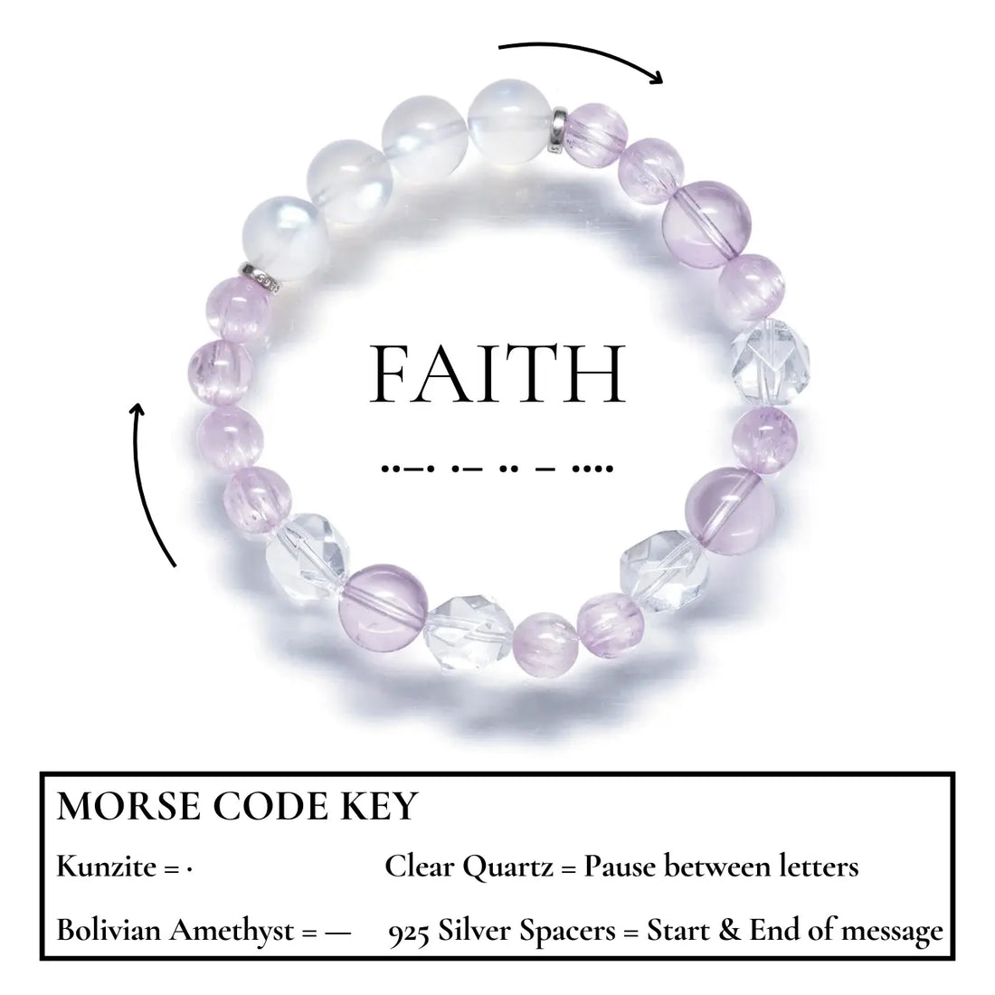 “FAITH” Morse Code Crystal Bracelet