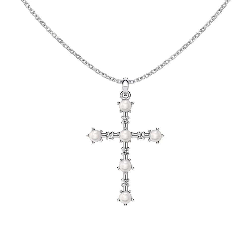 925 Sterling Silver Cross Choker Necklace set