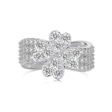 S925 Sterling Silver Heart 5A Cubic Zirconia Ring