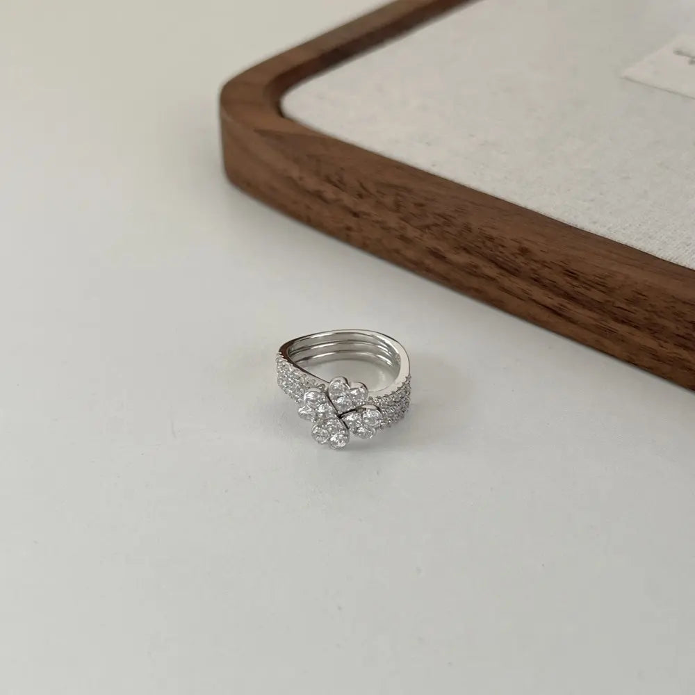 S925 Sterling Silver Heart 5A Cubic Zirconia Ring