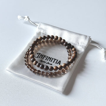 Smoky Quartz with Agarwood Bracelet