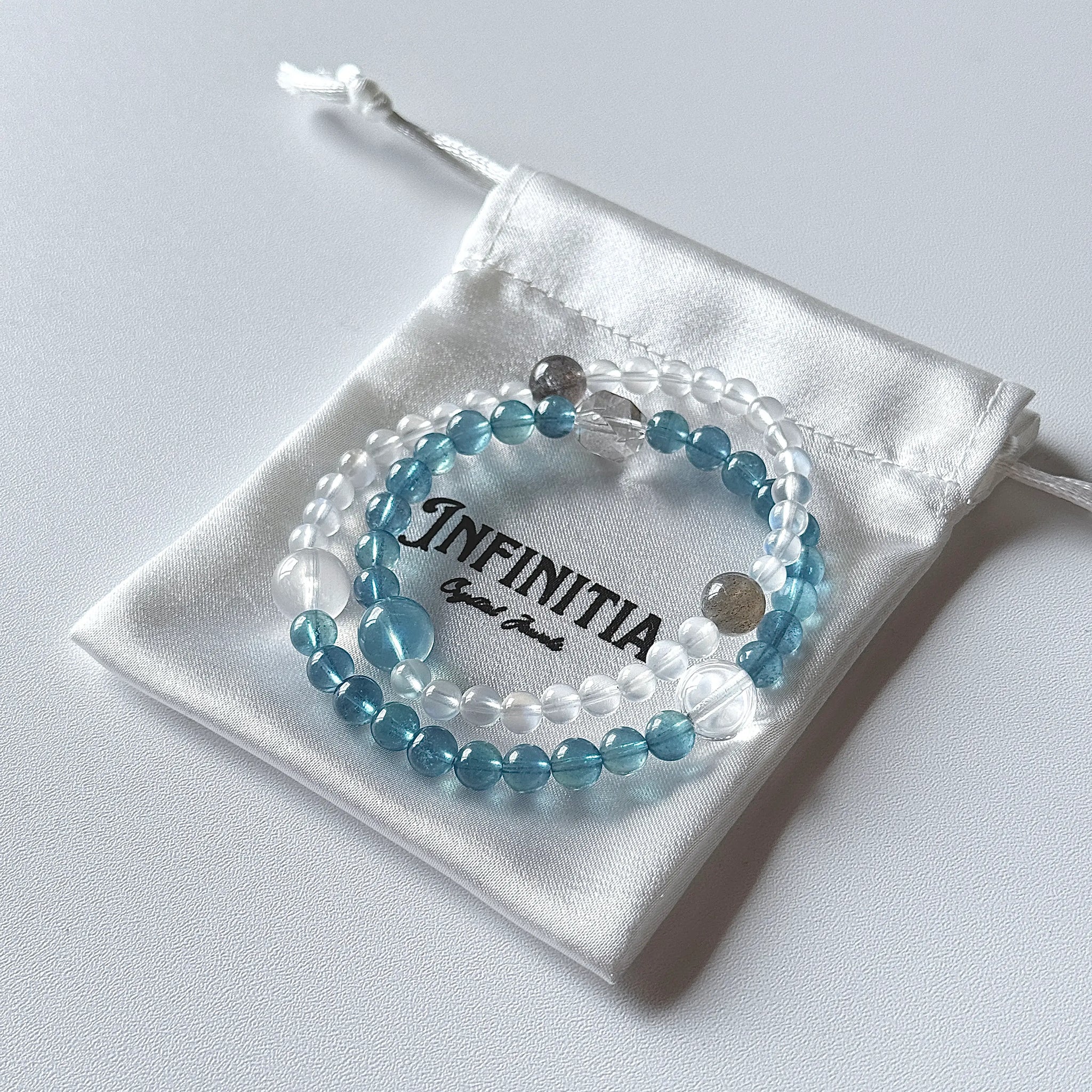Aquamarine & Moonstone Calming Energy Bracelet