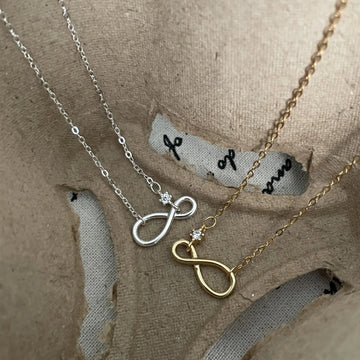 925 Sterling Silver Infinity CZ Pendant Necklace