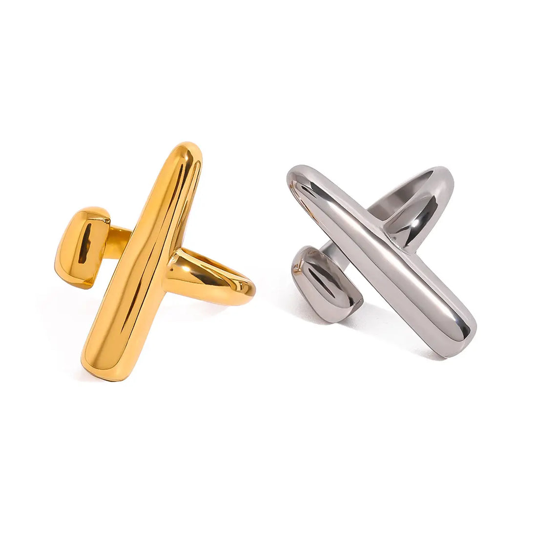 Geometric Open Ring – Stainless Steel