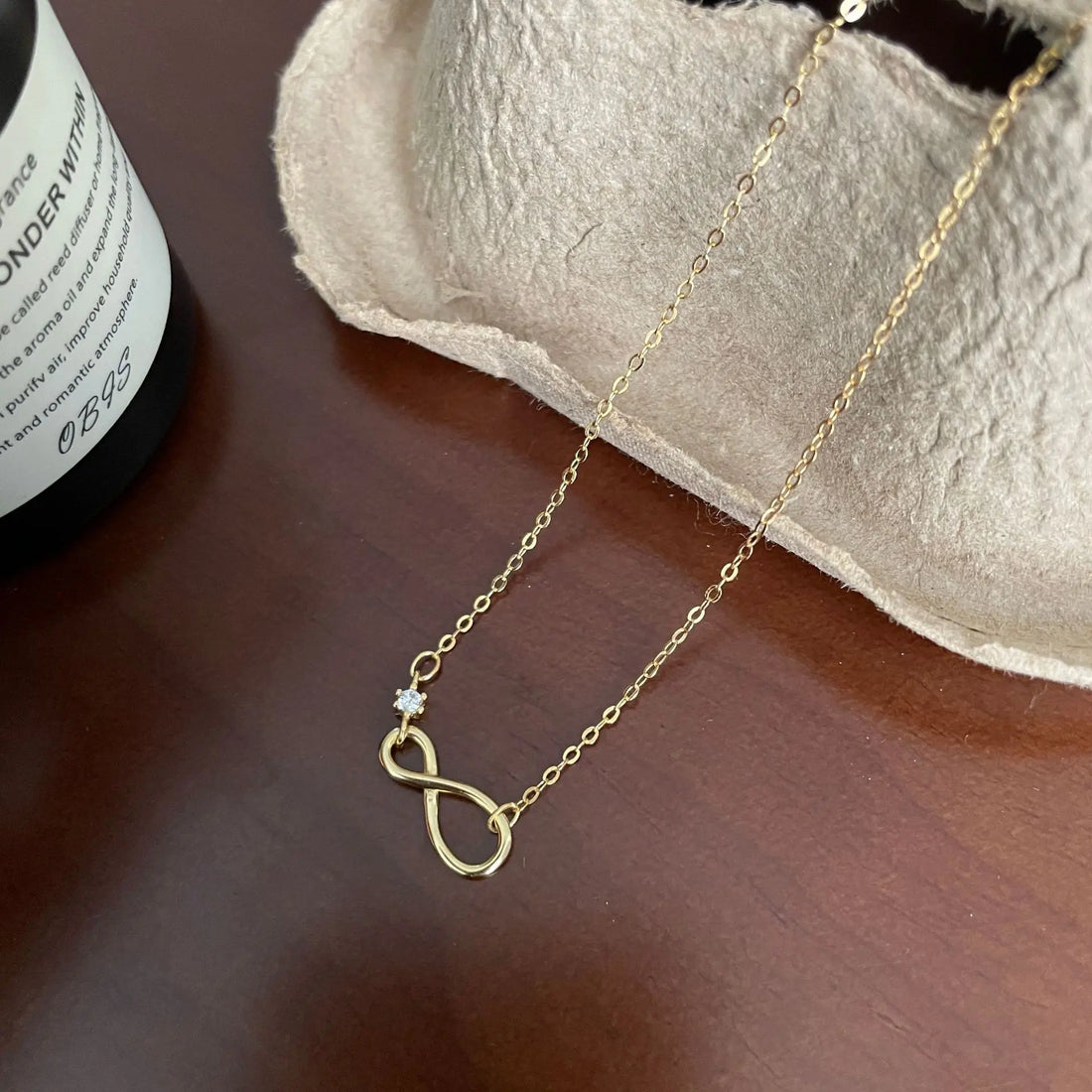 925 Sterling Silver Infinity CZ Pendant Necklace