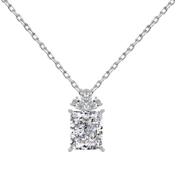 925 Sterling Silver Necklace with Ice - Flower - Cut Perfume Bottle Pendant