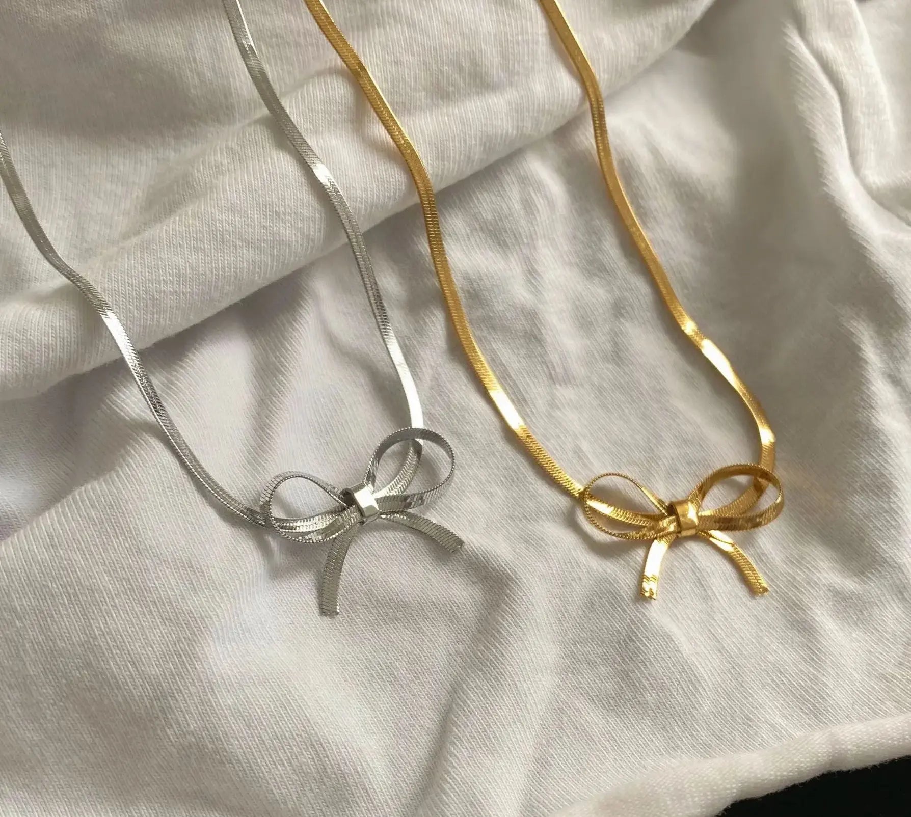 Sweet Bow Stainless Steel Necklace