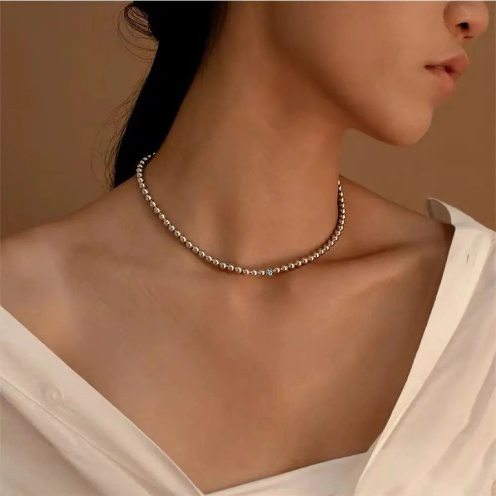 Stainless Steel CZ Tennis Necklace