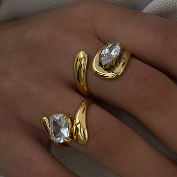 Stainless Steel Cubic Zirconia Sparkle Ring