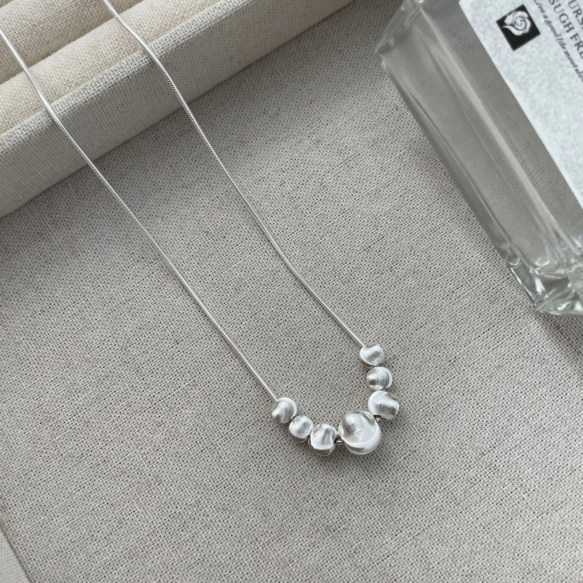 925 Sterling Silver Cat’s Eye Bead Statement Necklace