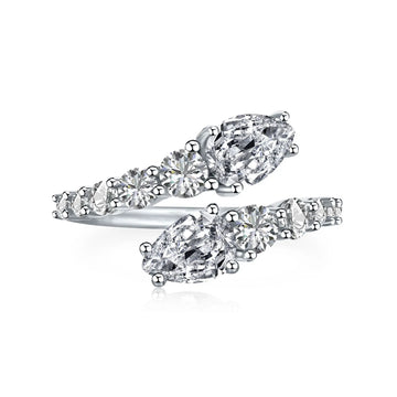 925 Sterling Silver snake Wrap CZ Ring