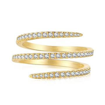 925 Sterling Silver Vine Wrap CZ Ring