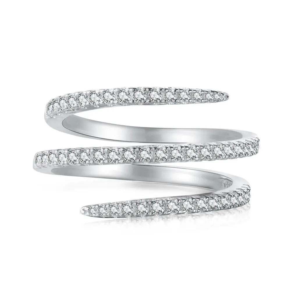 925 Sterling Silver Vine Wrap CZ Ring