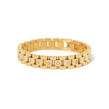 18K Gold-Plated Stainless Steel PVD Watch Band Bracelet