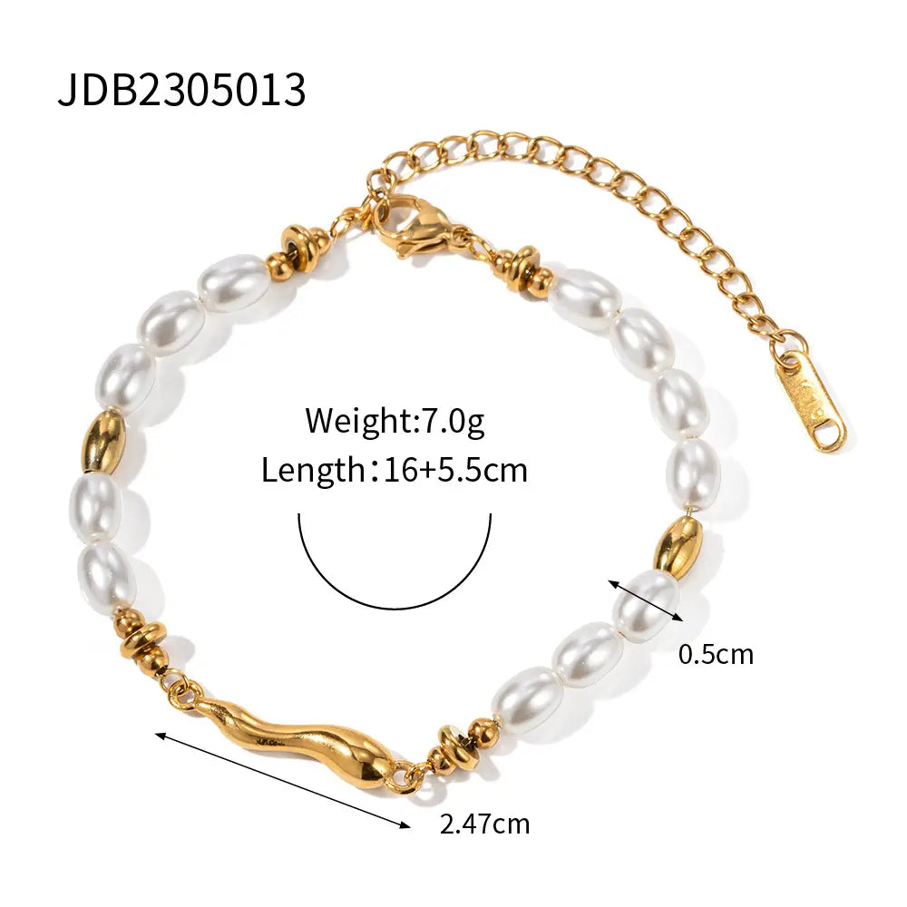 Stainless Steel Freshwater Pearl Bracelet